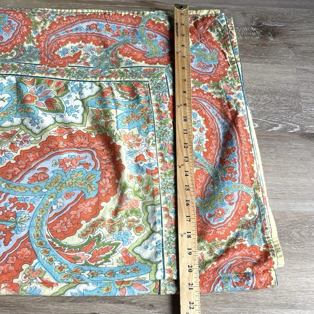 April Cornell Now Designs Rectangle Paisley Table Cloth Coral Yellow  84x120